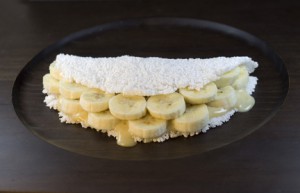 Tapioca de banana. Brazilian traditional food.